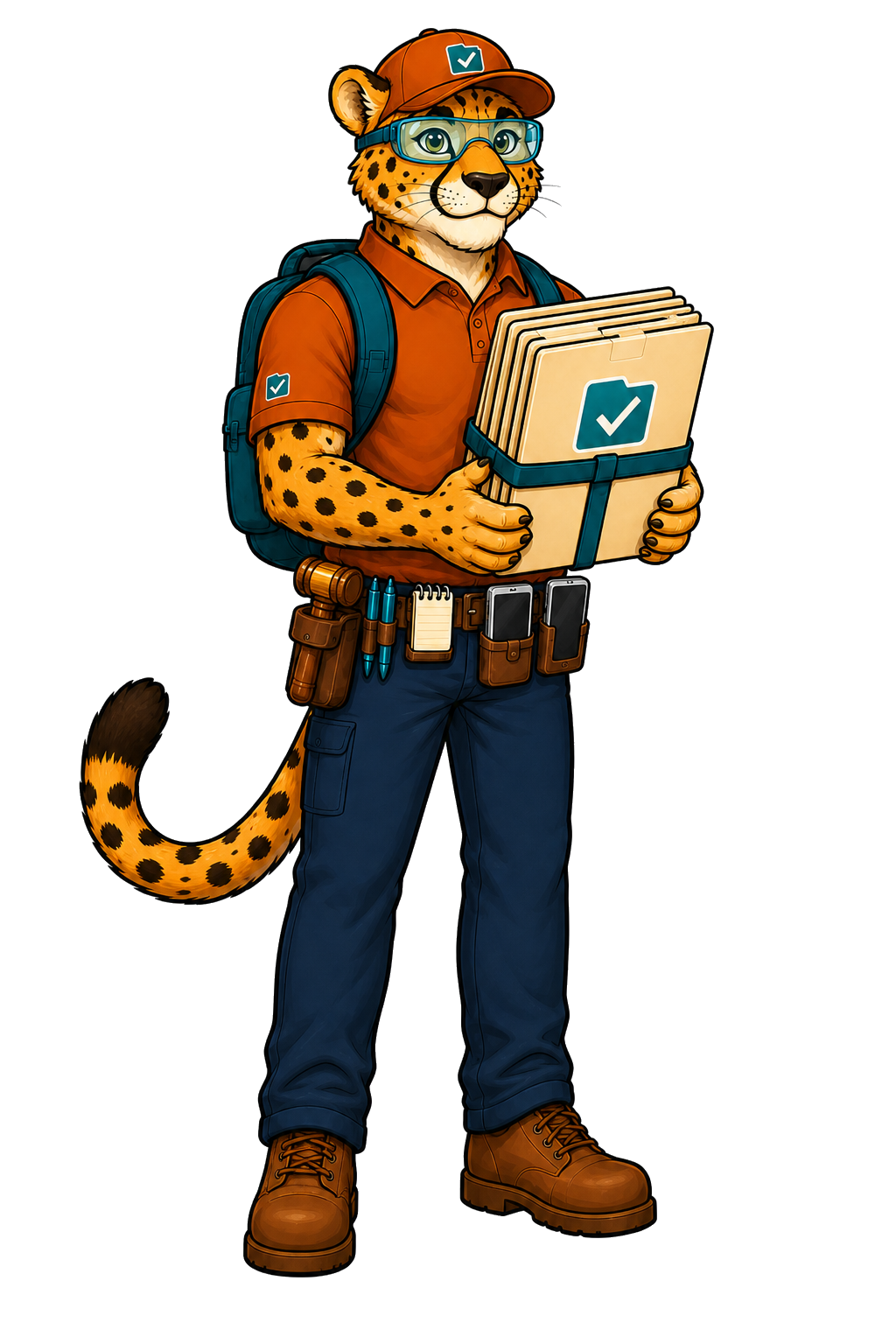Charlie, the CaseCheetah guide, organizing a case package